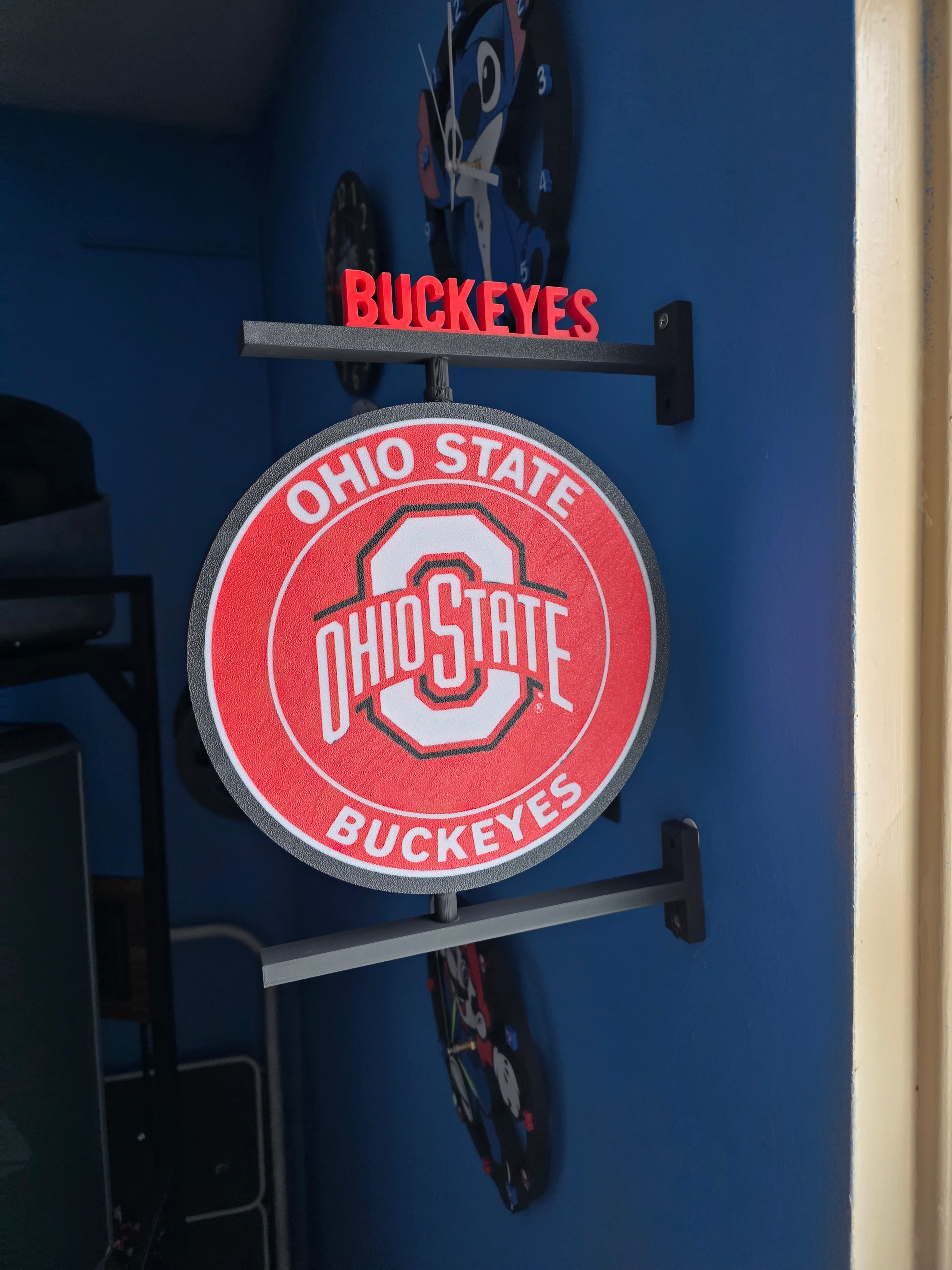 OSU Wall Clock with Color Changing Lights - 3D Printed