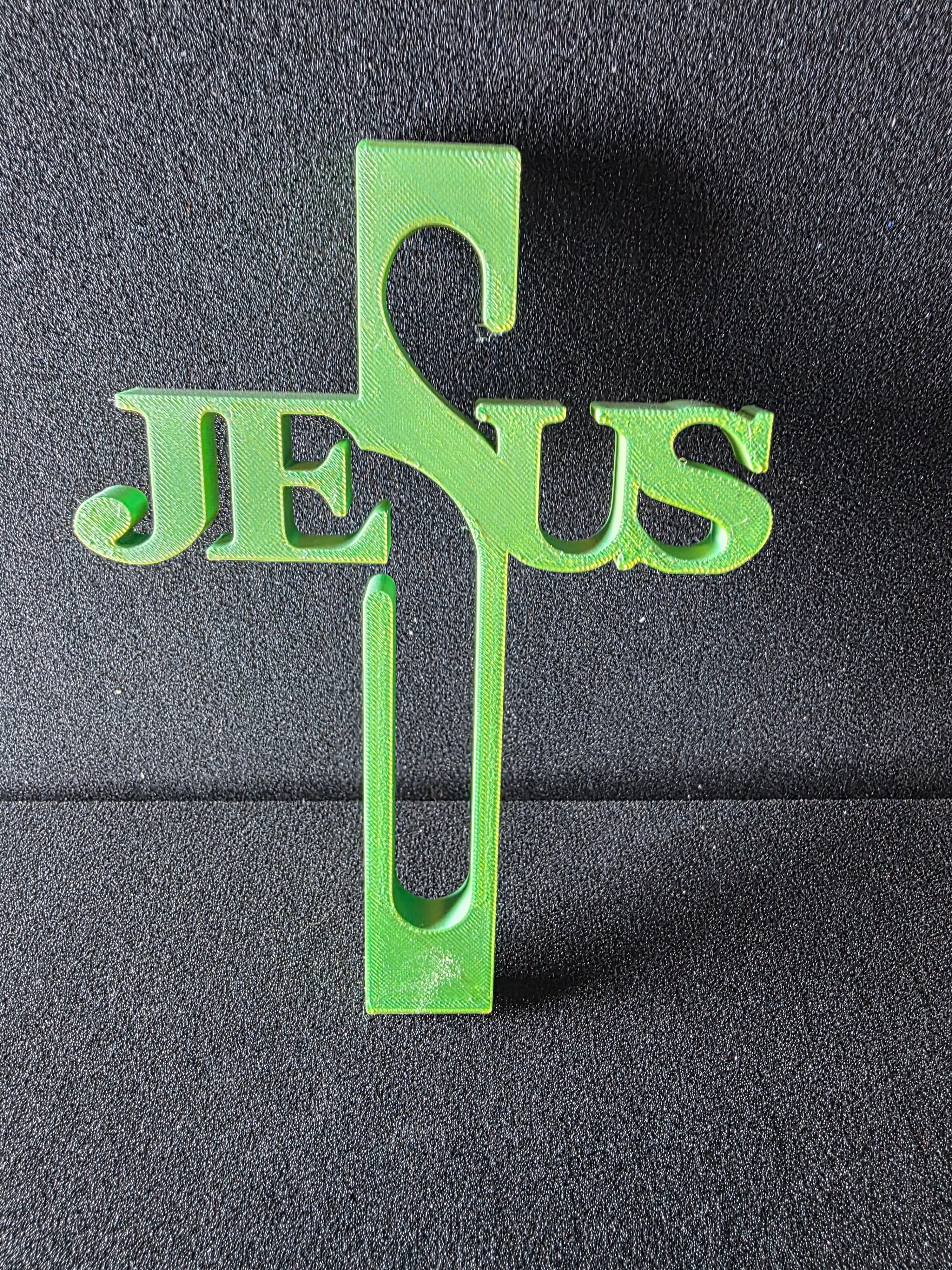 3D Printed Green Jesus Cross
