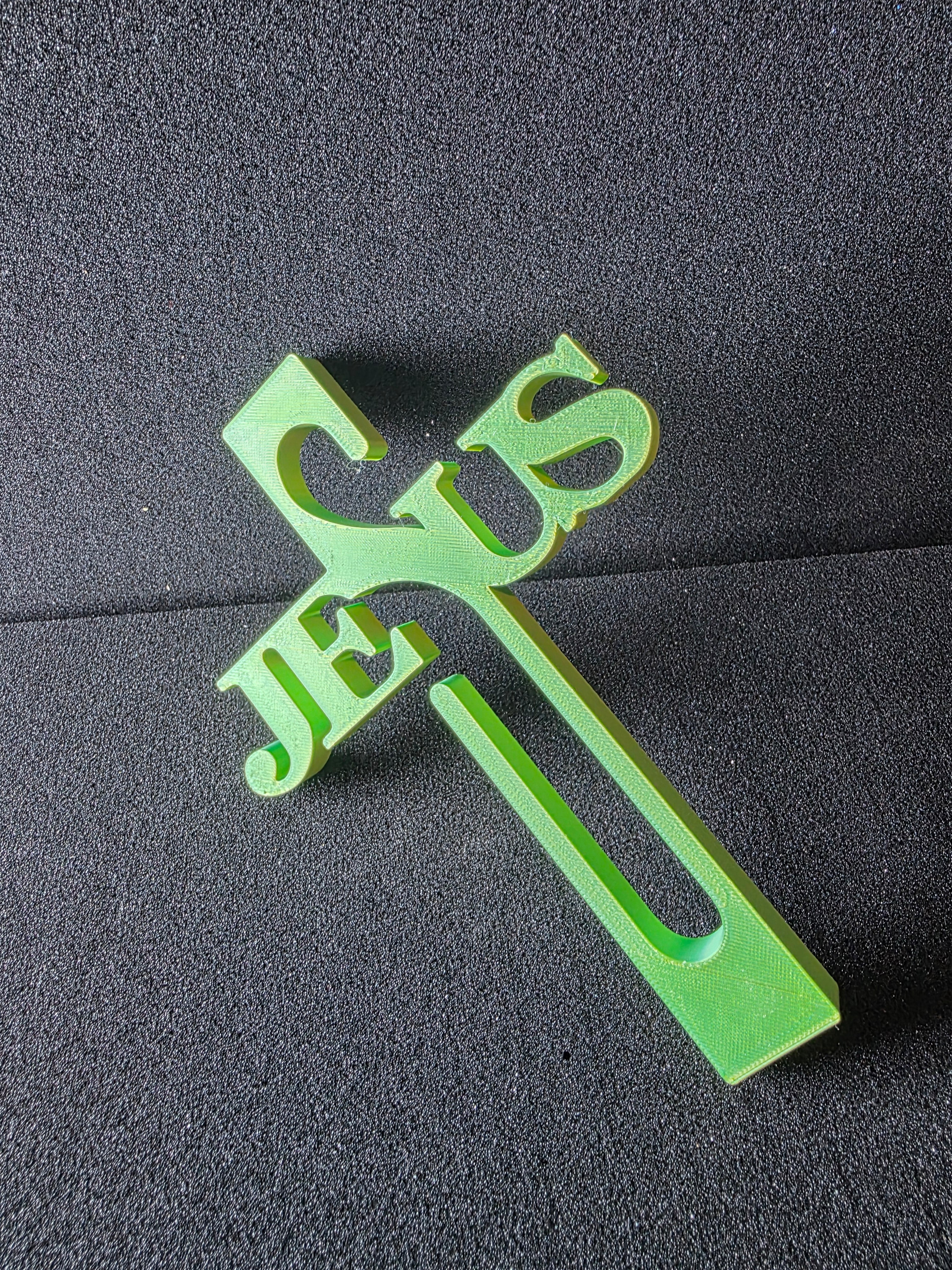 3D Printed Green Jesus Cross