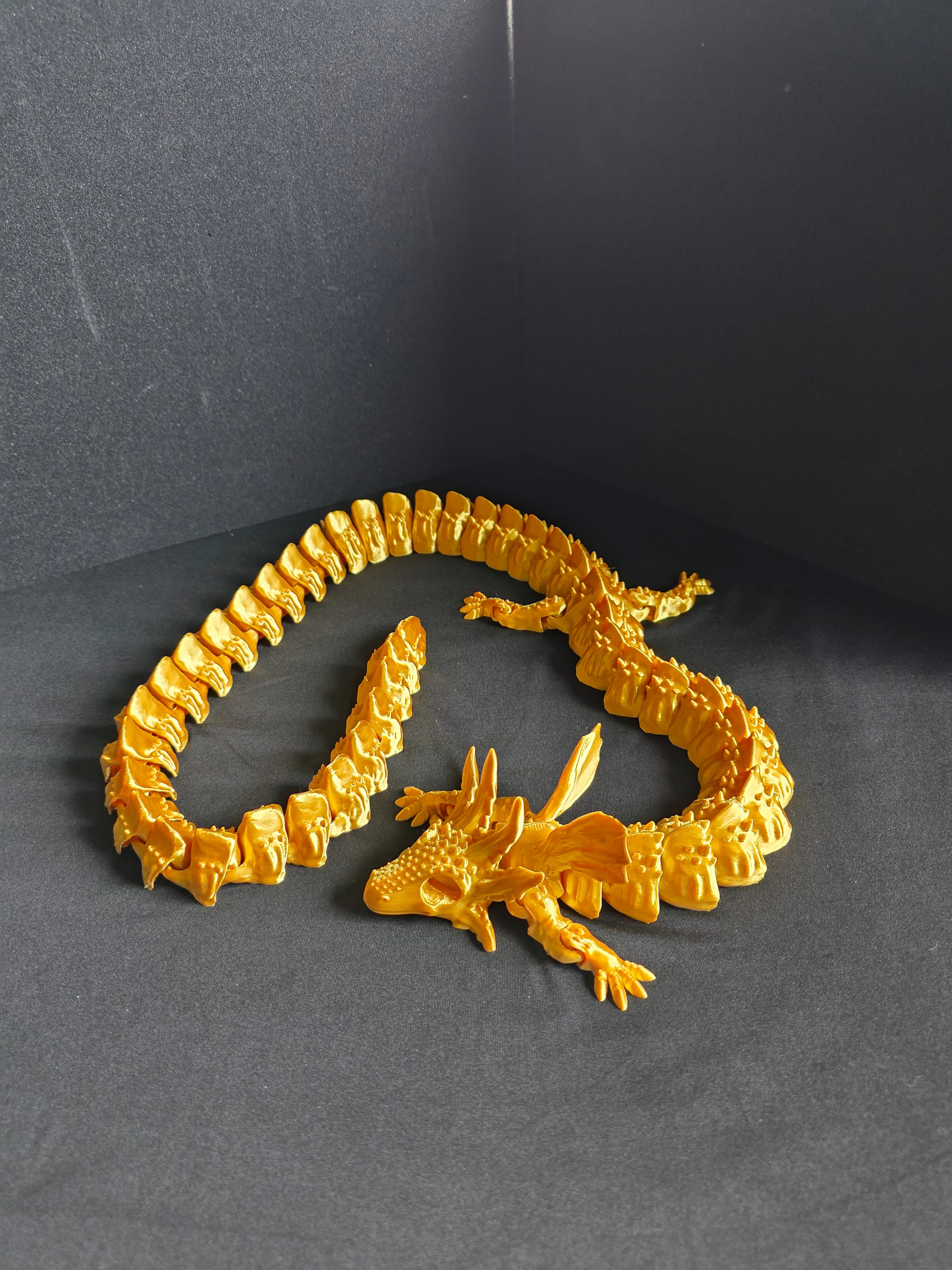 4ft Gold Dragon 3D Printed Sculpture