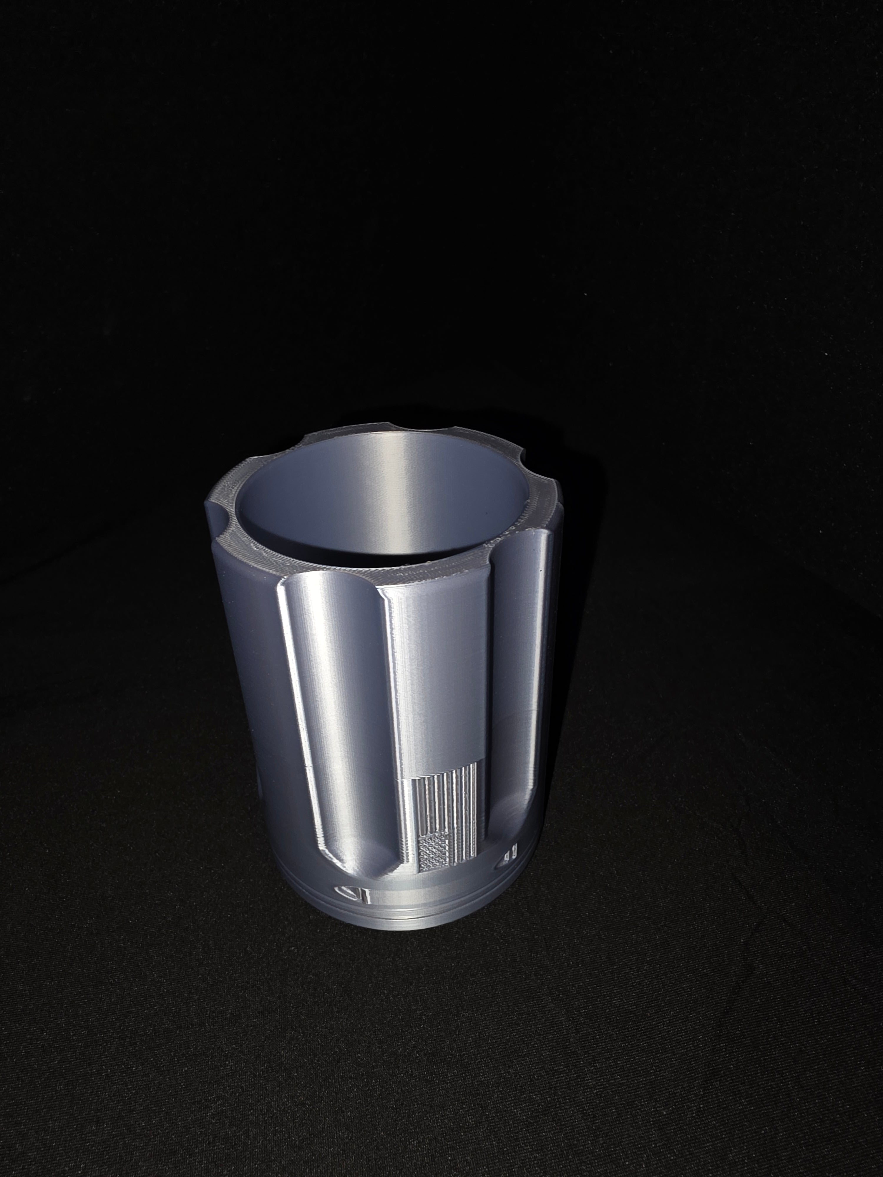 Silver 3D Printed Koozy Can Holder