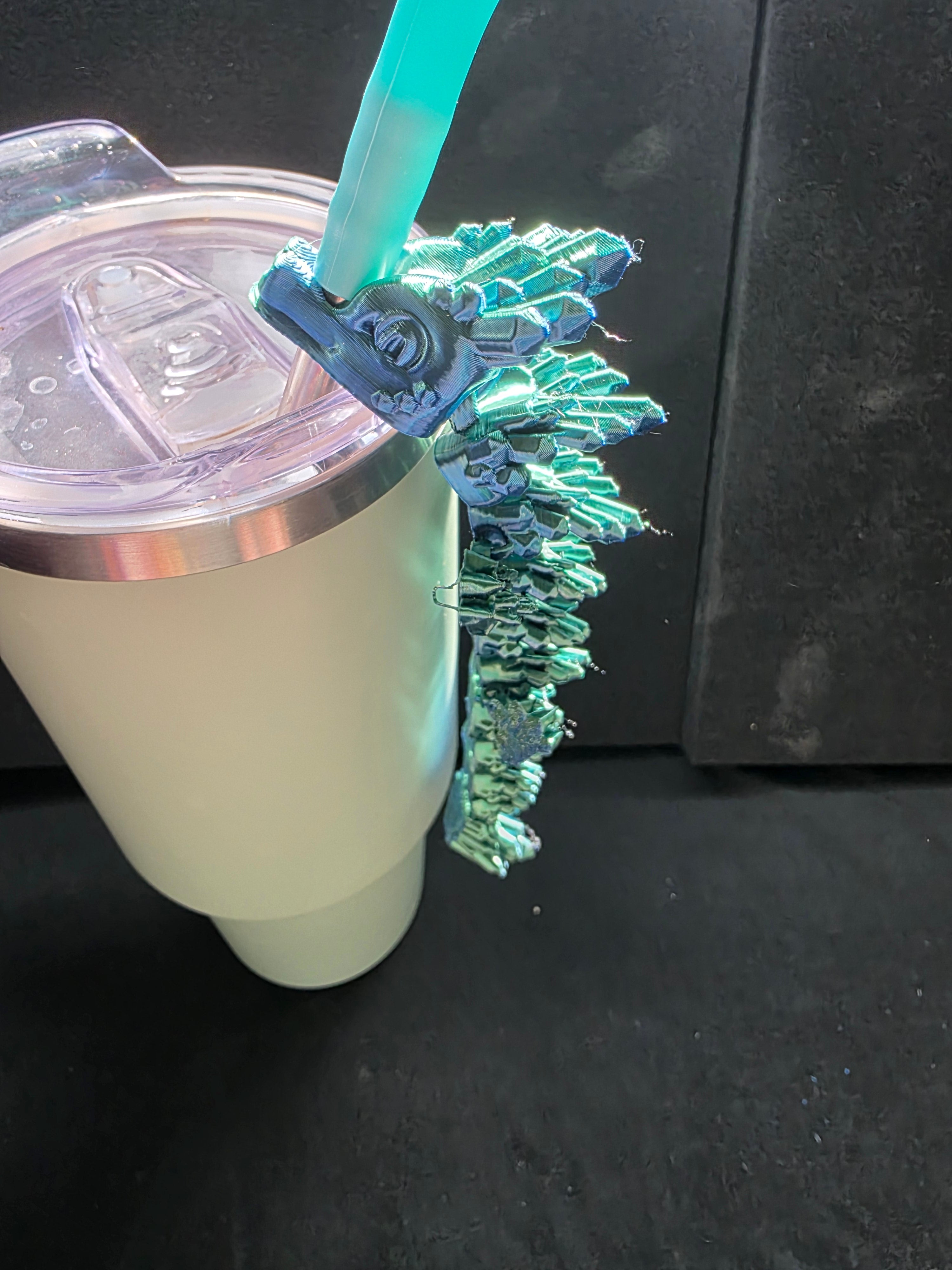 3D Printed Dragon Straw Topper for Stanley Cups