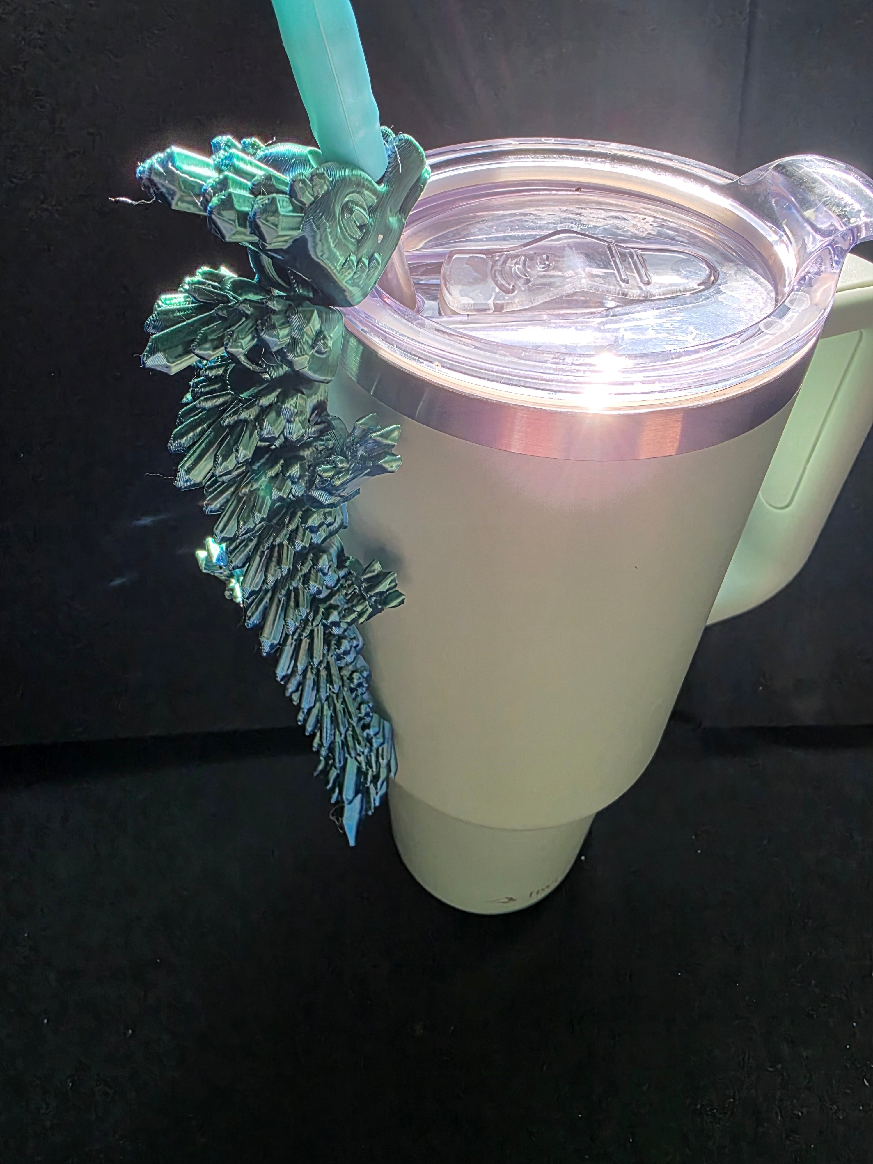 3D Printed Dragon Straw Topper for Stanley Cups