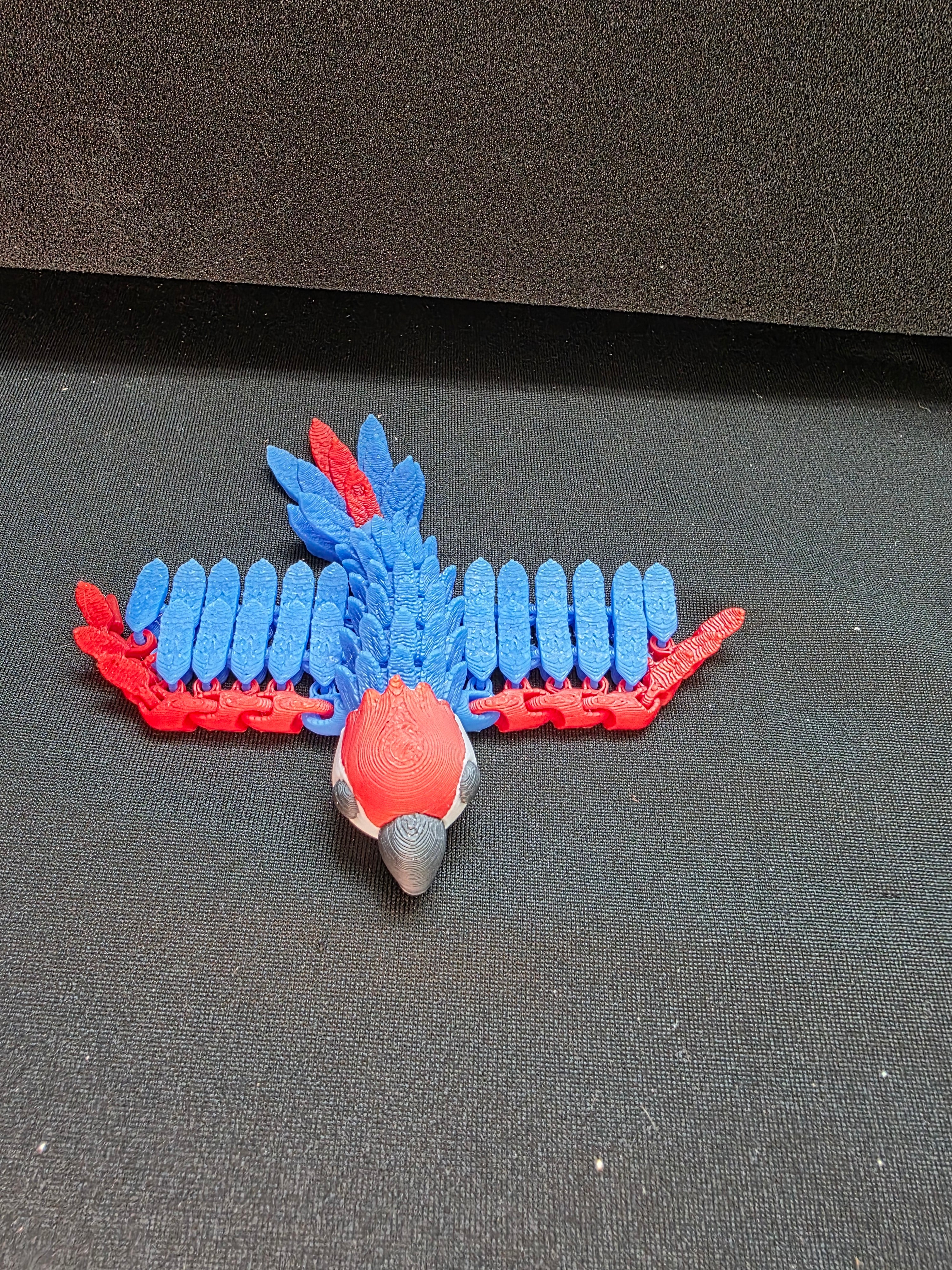 3D Printed Flexible Articulated Parrot Figurine