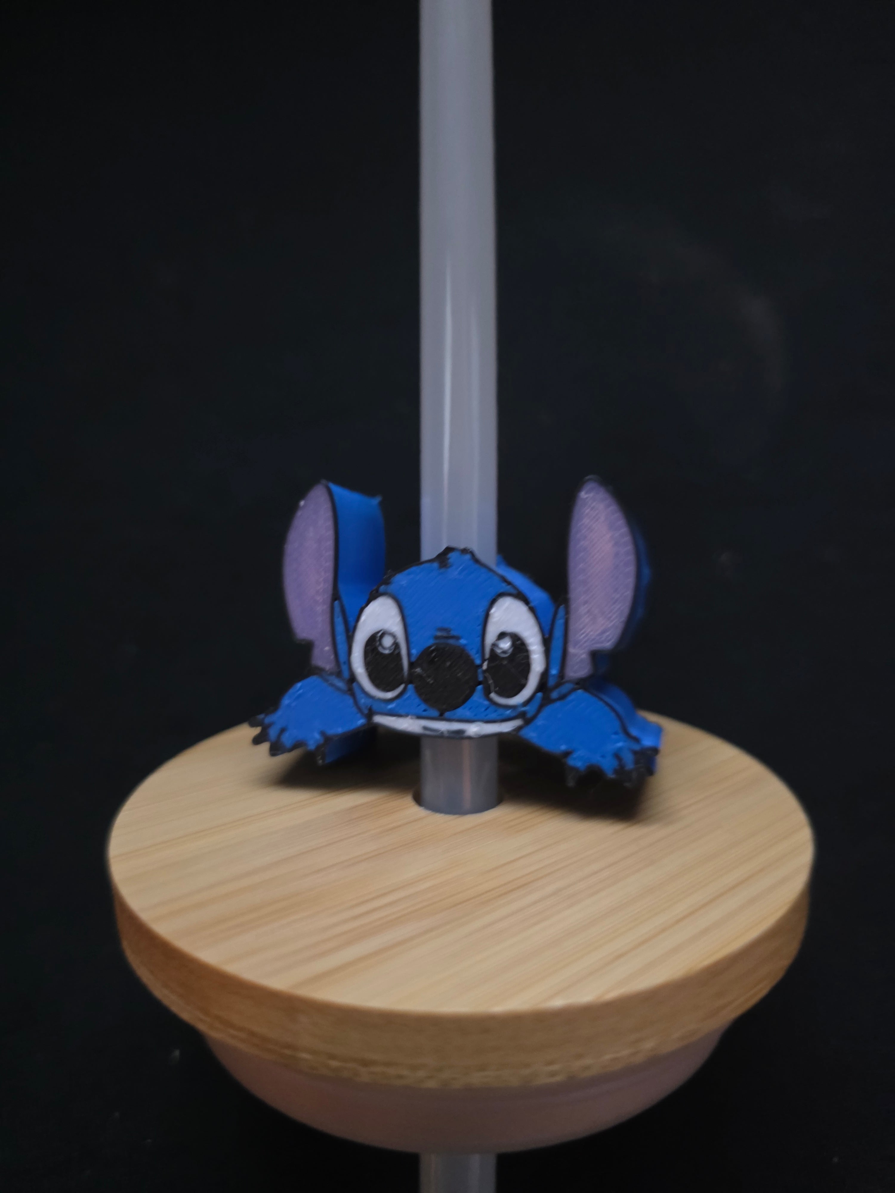 3D Printed Stitch Straw Topper for Stanley Cups